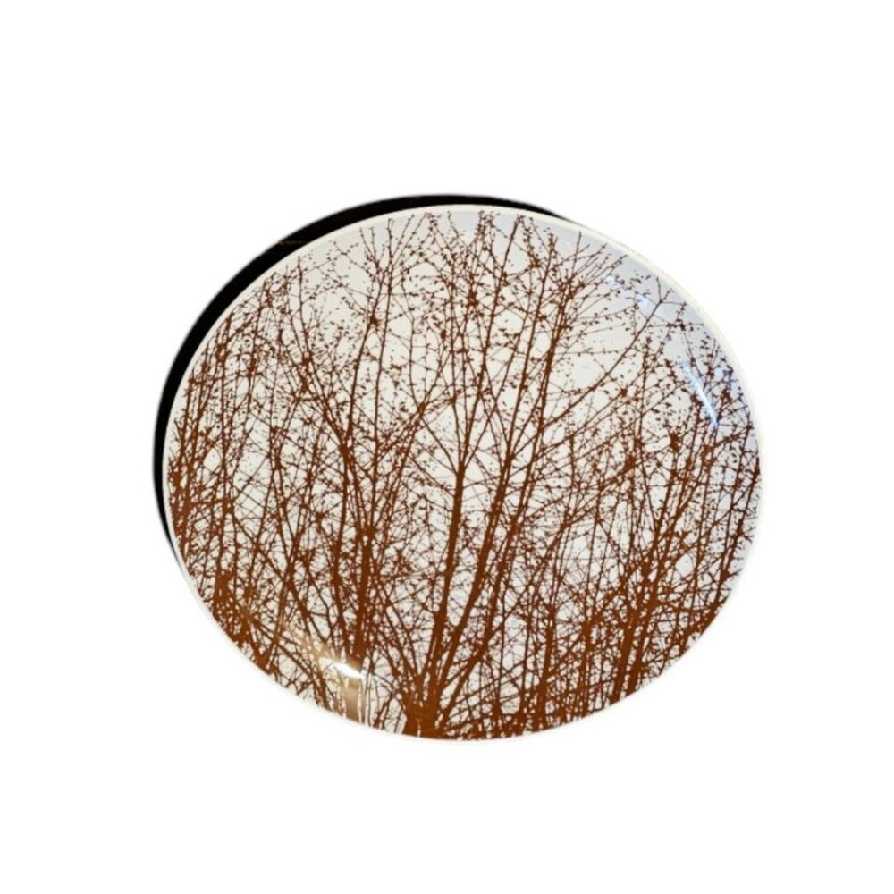 VTG. VERA FOR MIKASA "THE BIRCHES" TREES 12" PLATTER CERAMIC 1970'S MCM JAPAN